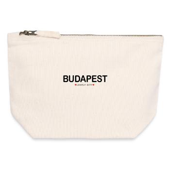 Budapest – Lovely City mit Herz - Canvas Reißverschluss-Täschchen (12 x 13 cm) - Naturweiß - Vorne