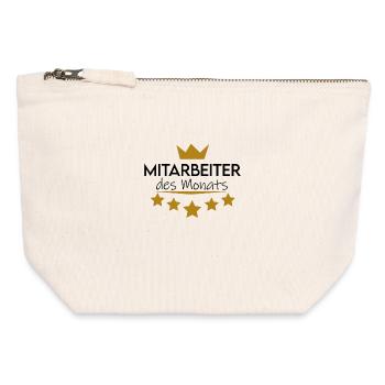 Mitarbeiter des Monats - 5 Sterne - Canvas Reißverschluss-Täschchen (12 x 13 cm) - Naturweiß - Vorne