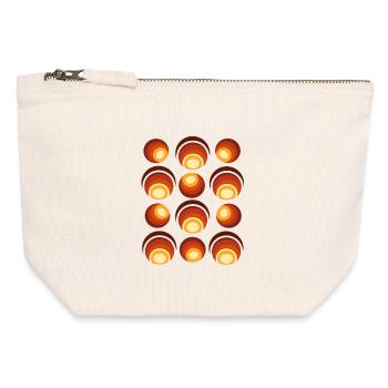 70er Jahre Retro Kugel Muster Orangebraun - Canvas Reißverschluss-Täschchen (12 x 13 cm) - Naturweiß - Vorne