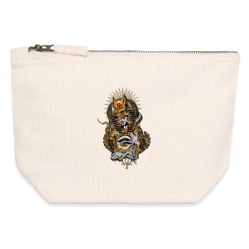 Anubis mask with the all-seeing eye - Canvas Zip Pouch 12 x 13 cm - nature - Front