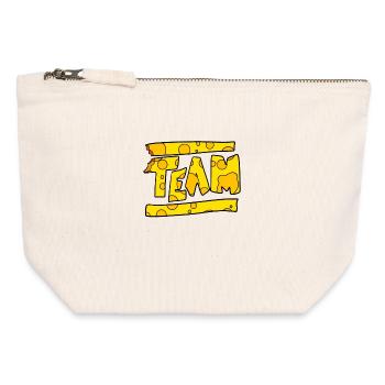 Équipe Fromage - Pochette zippée en toile 12 x 13 cm - blanc naturel - Devant