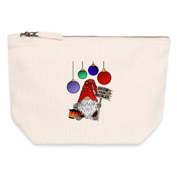 X Mesure Gnome Montrez vos Baubles - Pochette zippée en toile 12 x 13 cm - blanc naturel - Devant