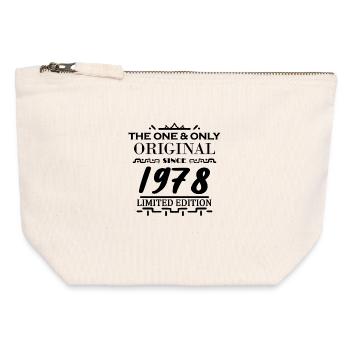 1978 - Année de construction 1978 - Né en 1978 - Pochette zippée en toile 12 x 13 cm - blanc naturel - Devant