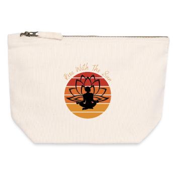 Rise With The Sun - Yoga Vibes - Canvas Reißverschluss-Täschchen (12 x 13 cm) - Naturweiß - Vorne