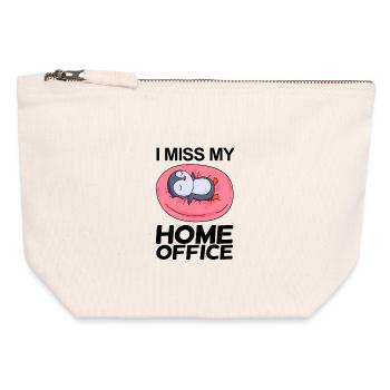 Bureau à domicile Miss Humour Drôle - Pochette zippée en toile 12 x 13 cm - blanc naturel - Devant