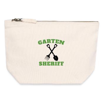 Gärtner Hobbygärtner Landschaftsbau Garten Sheriff - Canvas Reißverschluss-Täschchen (12 x 13 cm) - Naturweiß - Vorne