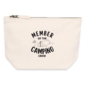Membre de l’équipe de camping drôle - Pochette zippée en toile 12 x 13 cm - blanc naturel - Devant