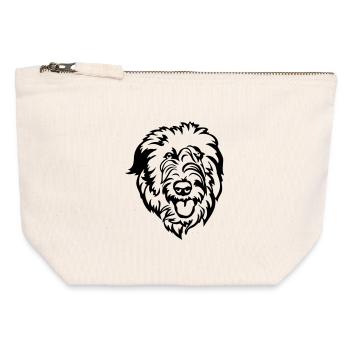 Irish Wolfhound Head - Canvas Zip Pouch 12 x 13 cm - nature - Front