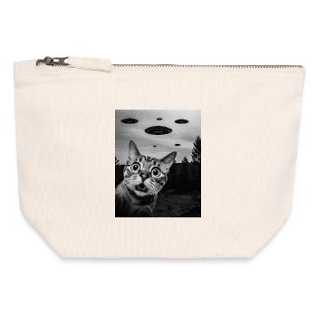 Cat Alien Invasion Uap Weirdcore - Canvas Zip Pouch 12 x 13 cm - nature - Front