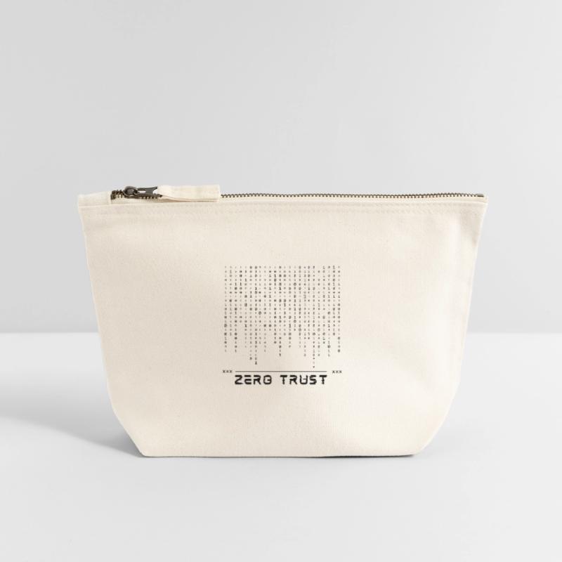 Zero Trust Binary Code Canvas Zip Pouch 12 x 13 cm