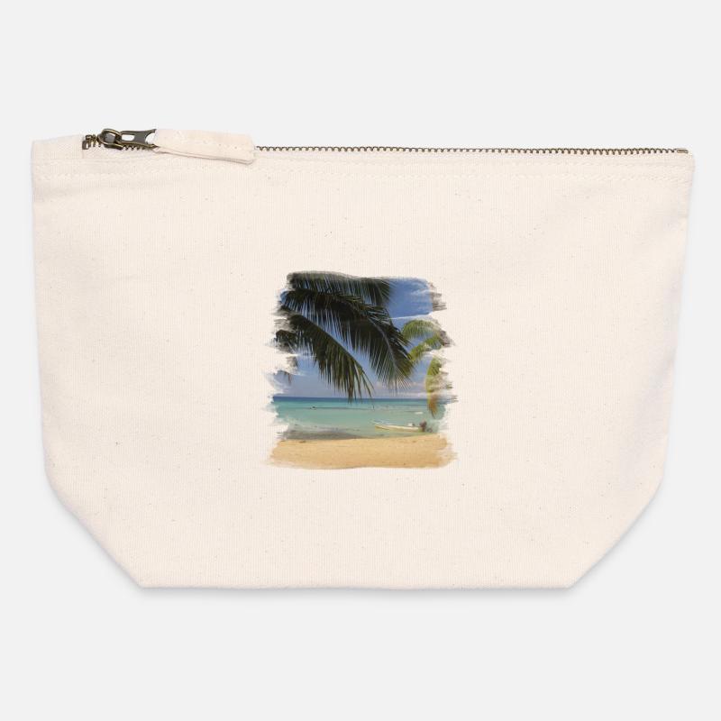 Beach - Canvas Reißverschluss-Täschchen (12 x 13 cm) - Naturweiß