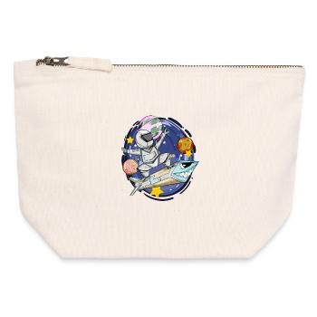 Astronaut in Space - Astronaut Motif for Kids - Canvas Zip Pouch 12 x 13 cm - nature - Front
