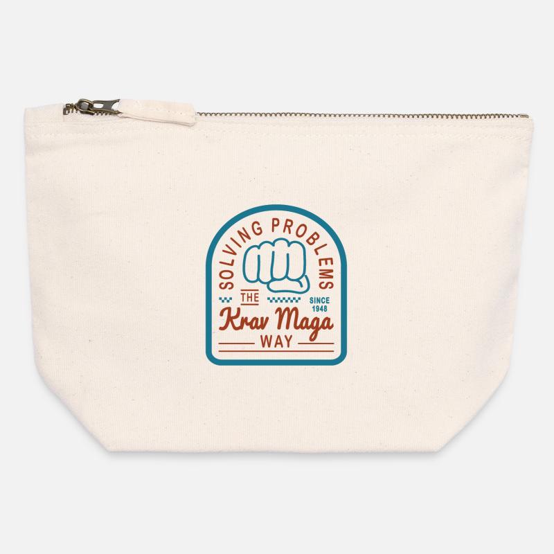 Solving problems the Krav Maga way - Canvas Zip Pouch 12 x 13 cm - nature