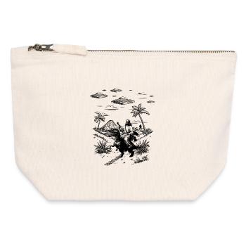 Jesus Dinosaur Meme Humor Religion Fantasy - Canvas Zip Pouch 12 x 13 cm - nature - Front