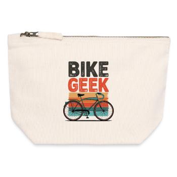Bike Geek Retro Vibes - Canvas Zip Pouch 12 x 13 cm - nature - Front