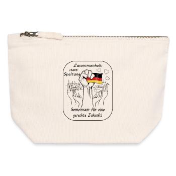 Cohesion instead of division - Canvas Zip Pouch 12 x 13 cm - nature - Front
