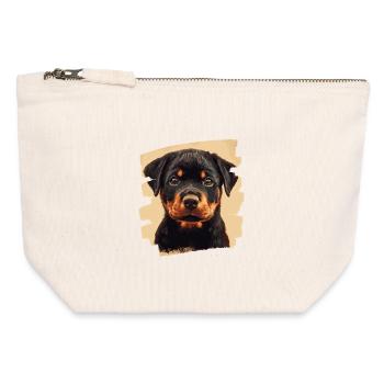 Rottweiler - Canvas Reißverschluss-Täschchen (12 x 13 cm) - Naturweiß - Vorne