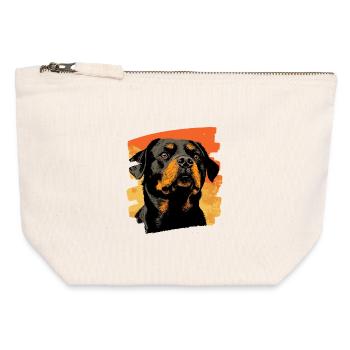 Rottweiler - Canvas Reißverschluss-Täschchen (12 x 13 cm) - Naturweiß - Vorne
