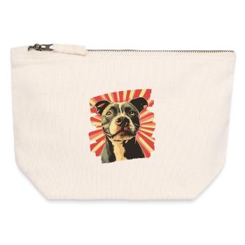 Staffordshire américain - Pochette zippée en toile 12 x 13 cm - blanc naturel - Devant