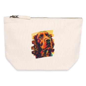 Cocker Spaniel - Canvas Zip Pouch 12 x 13 cm - nature - Front