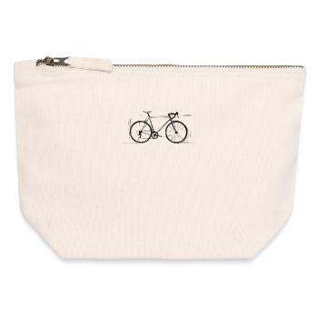 Beau dessin de vélo parfait pour les amateurs de cyclisme - Pochette zippée en toile 12 x 13 cm - blanc naturel - Devant