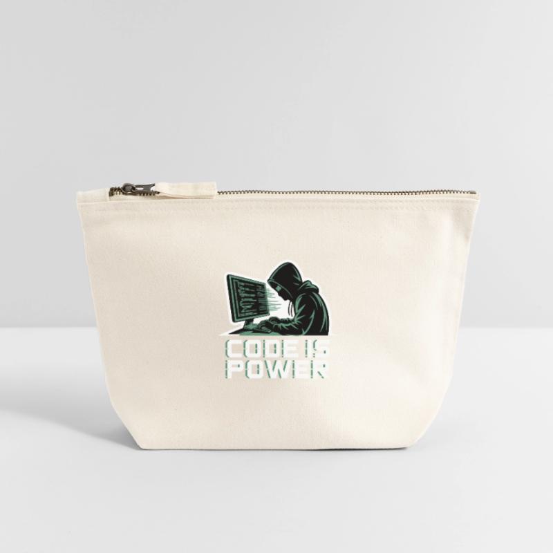 Cyber Hacker Code Infinity Design Canvas Zip Pouch 12 x 13 cm