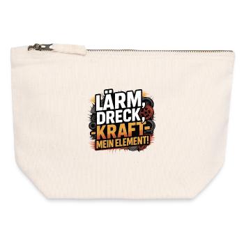 Lärm Dreck Kraft – Mein Element - Canvas Reißverschluss-Täschchen (12 x 13 cm) - Naturweiß - Vorne