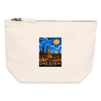 Lumière nocturne de Dresde Horizon - Pochette zippée en toile 12 x 13 cm - blanc naturel - Devant