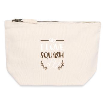 Ich liebe Squash  - Canvas Reißverschluss-Täschchen (12 x 13 cm) - Naturweiß - Vorne