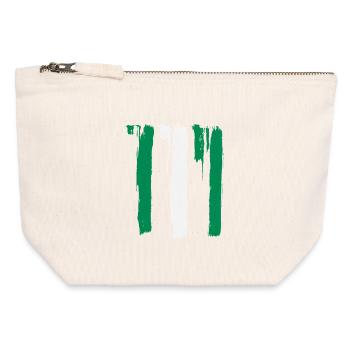 Drapeau du Nigéria - Pochette zippée en toile 12 x 13 cm - blanc naturel - Devant