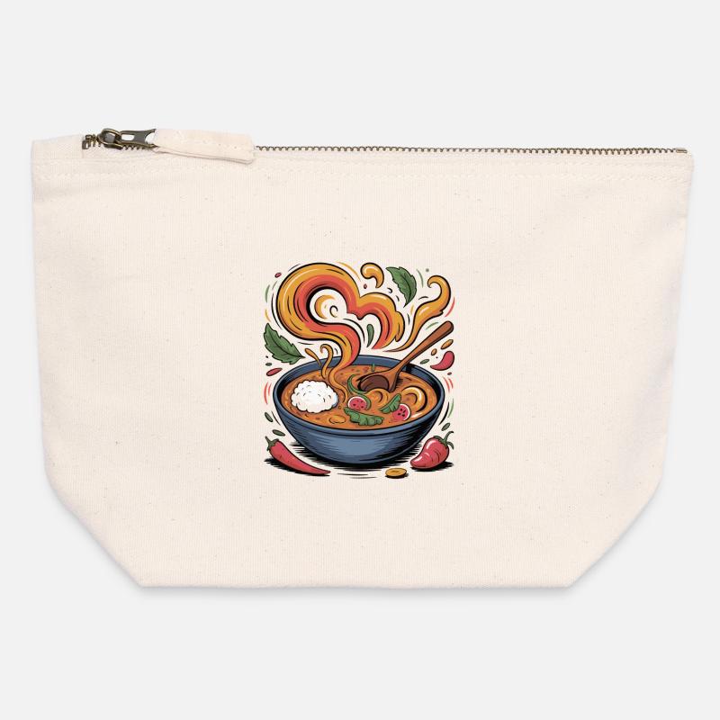 Ramen Heart Magic with Vegetable Scent - Canvas Zip Pouch 12 x 13 cm - nature