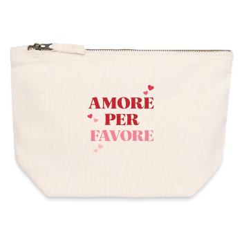 Amore per favore - Canvas Zip Pouch 12 x 13 cm - nature - Front