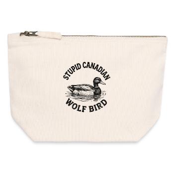 Stupid Canadian Wolf Bird - Canvas Zip Pouch 12 x 13 cm - nature - Front