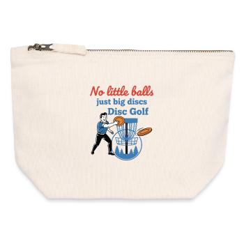 Pas de petites balles, juste de gros disques, disc golf, drôle - Pochette zippée en toile 12 x 13 cm - blanc naturel - Devant