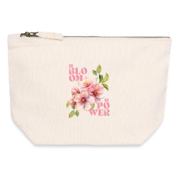 EN FLORAISON - EN PUISSANCE - Pochette zippée en toile 12 x 13 cm - blanc naturel - Devant