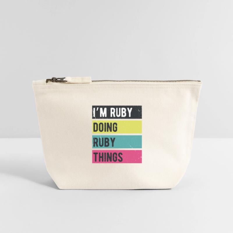 I’m Ruby Doing Ruby Things Retro Colors Canvas Zip Pouch 12 x 13 cm