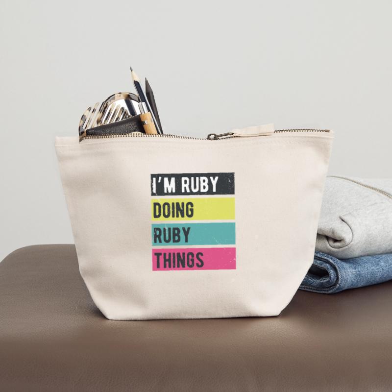 I’m Ruby Doing Ruby Things Retro Colors Canvas Zip Pouch 12 x 13 cm