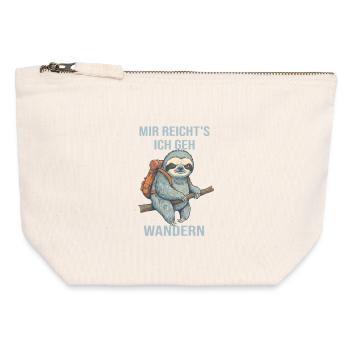 Wandering Sloth – I've had enough, I'm going hiking - Canvas Zip Pouch 12 x 13 cm - nature - Front