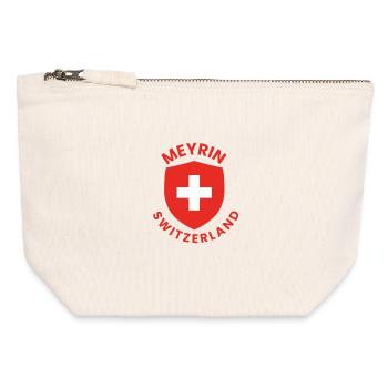 Meyrin Schweiz Shield - Canvas Zip Pouch 12 x 13 cm - nature - Front
