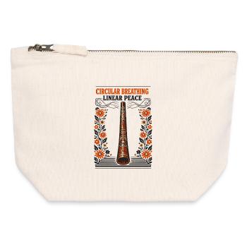 Circular breathing, inner peace | Didgeridoo - Canvas Zip Pouch 12 x 13 cm - nature - Front