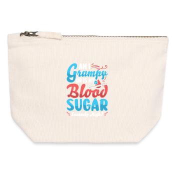 Diabète de type 1 - Pochette zippée en toile 12 x 13 cm - blanc naturel - Devant