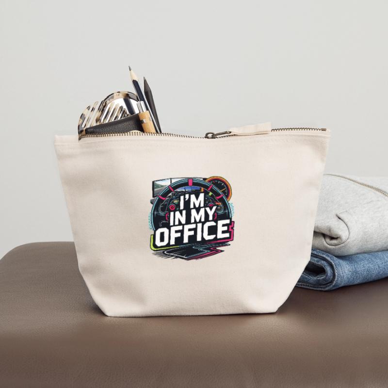 Je suis dans mon bureau Pochette zippée en toile 12 x 13 cm