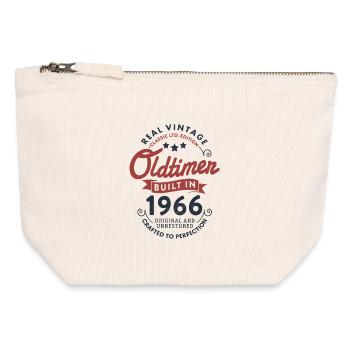 Vintage 1966 Classic Car 60th Birthday - Canvas Zip Pouch 12 x 13 cm - nature - Front