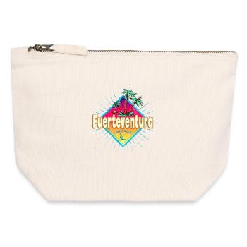 Fuerteventura Surfer Canary Islands Souvenir - Canvas Zip Pouch 12 x 13 cm - nature - Front