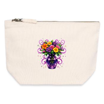 Beltane-Segnungen Mai-Day-Mystische Blume - Canvas Reißverschluss-Täschchen (12 x 13 cm) - Naturweiß - Vorne