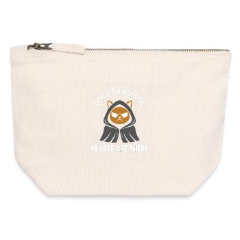 Wütender Hund im Hoodie – Don’t Go Outside - Canvas Reißverschluss-Täschchen (12 x 13 cm) - Naturweiß - Vorne