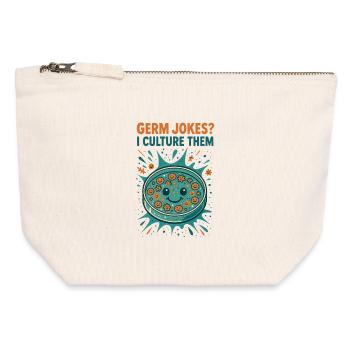 Cultivating germ jokes | Microbiology Humor - Canvas Zip Pouch 12 x 13 cm - nature - Front