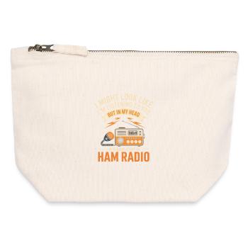 Amateurfunk Tagträume Tee - Canvas Reißverschluss-Täschchen (12 x 13 cm) - Naturweiß - Vorne