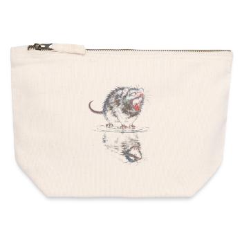 Rugissement de la Loutre d’Eau - Pochette zippée en toile 12 x 13 cm - blanc naturel - Devant