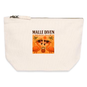 Malle Diven Beach Club Flamingo Mallorca Party - Canvas Reißverschluss-Täschchen (12 x 13 cm) - Naturweiß - Vorne
